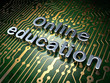 Education concept: Online Education on circuit board background