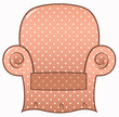 Vektor: Vintage brown dotted chair isolated on white Vintage brown dotted chair isolated on white