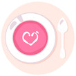 Vektor: Delicate Pink love fresh Soup in circle Delicate Pink love fresh Soup in circle