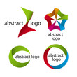 Collection of abstract multicolored logo of the tapes