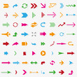 64 colorful arrows with shadow