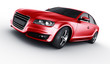 Red car in a studio