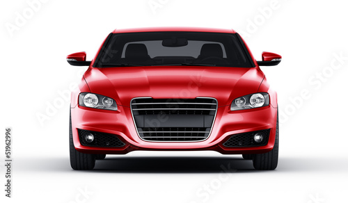 Illustration: Red car in a studio Red car in a studio