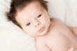 Photo: Cute baby boy with dark hair. Cute baby boy with dark hair.