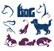 cats and dogs, my favorite pet, vector collection of animals sym