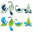 Vetor: vector collection of leaf and water signs, symbols and silhouett vector collection of leaf and water signs, symbols and silhouett