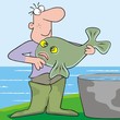 man and fish