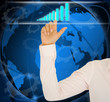 business woman drawing a graph