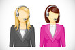 vector illustration of call center woman icon
