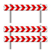 Red and white construction barricade