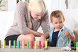 Photo: a mother playing with her 3-4 years old son a mother playing with her 3-4 years old son