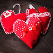 Handmade red hearts