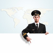 pilot in the form of holding an empty billboard