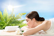 beautiful spa woman lying on the couch