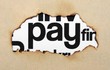 Pay text on paper hole