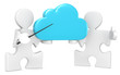 Cloud Computing.Puzzle people presenting Cloud Application.