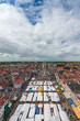 Market on the central square of the Dutch town Delft