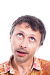 Pensive man looking up