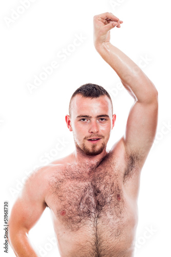 Photo: Shirtless hairy man posing Shirtless hairy man posing