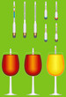 Set of glass hydrometers (alcohol meter).