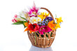 bouquet of flowers in a basket