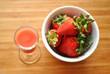 Juice and a Bowl of Strawberries