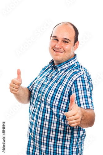 Photo: Smiling man thumbs up Smiling man thumbs up