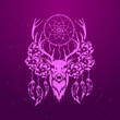 Deer with flowers and dream catcher