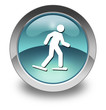 Light Blue Glossy Pictogram "Snowshoeing"