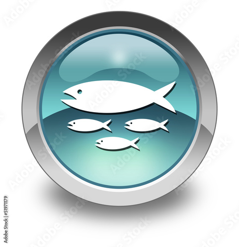 Illustration: Light Blue Glossy Pictogram "Fish Hatchery" Light Blue Glossy Pictogram "Fish Hatchery"