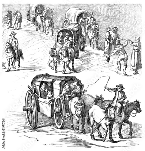 Illustration: Ancient Cars - 18th century Ancient Cars - 18th century