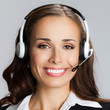 Support phone operator, over gray