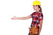 Photo: A female construction worker A female construction worker