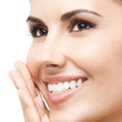 Photo: Portrait of beautiful woman, on white Portrait of beautiful woman, on white