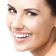 Portrait of beautiful woman, on white