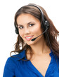 Foto: Support phone operator in headset, isolated Support phone operator in headset, isolated