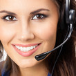 Photo: Support phone operator in headset, isolated Support phone operator in headset, isolated