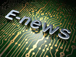 Illustrazione: News concept: E-news on circuit board background News concept: E-news on circuit board background