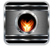 Metal background with vector  fire.Vector