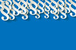 Paragraf Papier Hintergrund oben blau