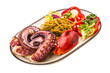 Seafood pasta with octopus and lobster leg