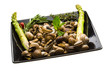Escargot with asparagus, rosemary, thymus and tomato