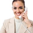 Businesswoman on phone, isolated