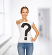 Photo: woman in white t-shirt pointing at you woman in white t-shirt pointing at you