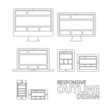 Computer tablet laptop phone outline responsive vector eps10