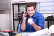 Man ordering new stock