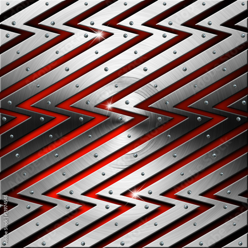 Illustration: Lightnings - Red and Metal Background Lightnings - Red and Metal Background