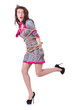 Female stewardess tied with rope