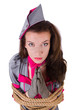 Female stewardess tied with rope