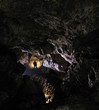 Caver in a cave, Pugnetto, Mezzenile, Piedmont, Italy